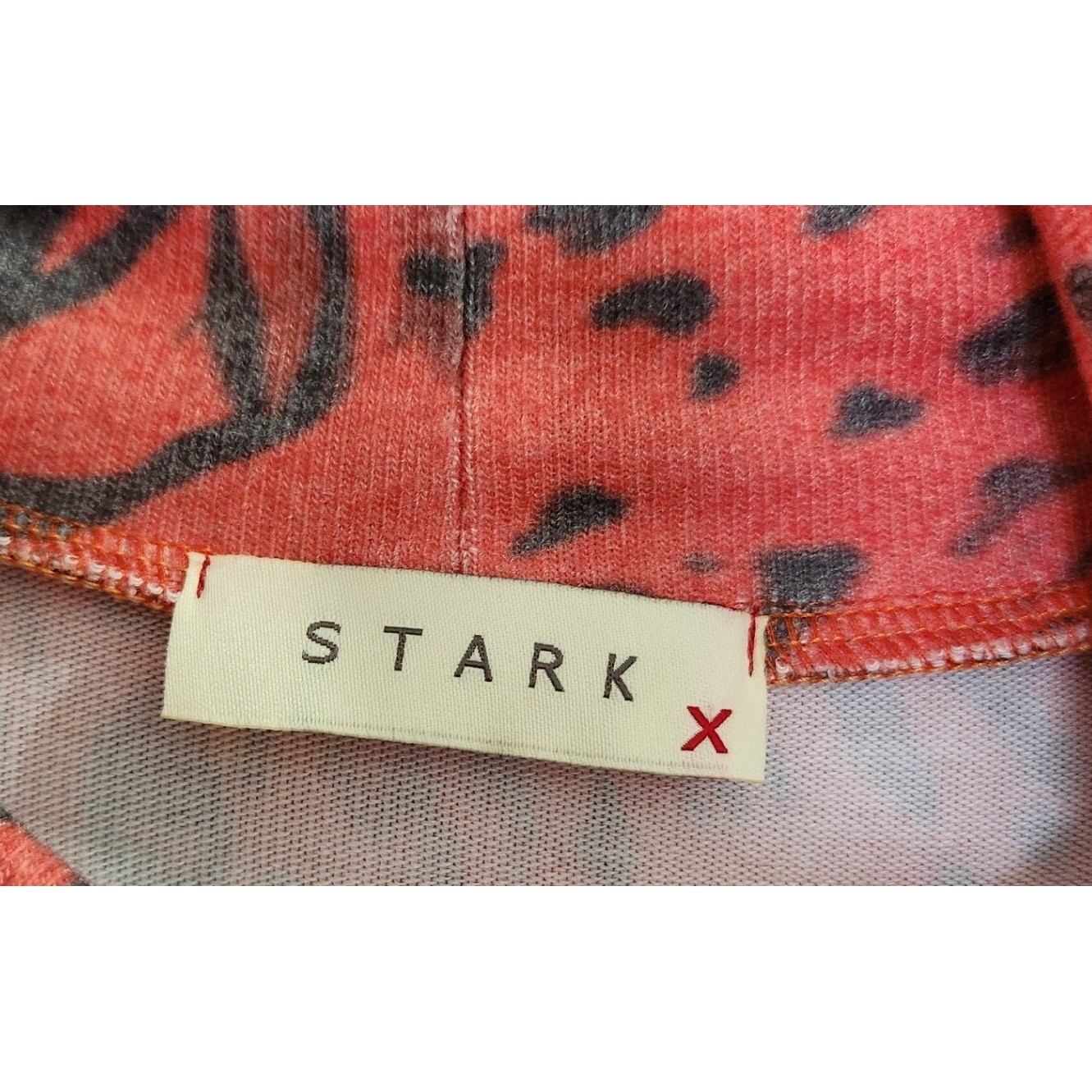 Stark X Red Animal Print Choker Neck Midi Dress Leopard V-Neck Medium