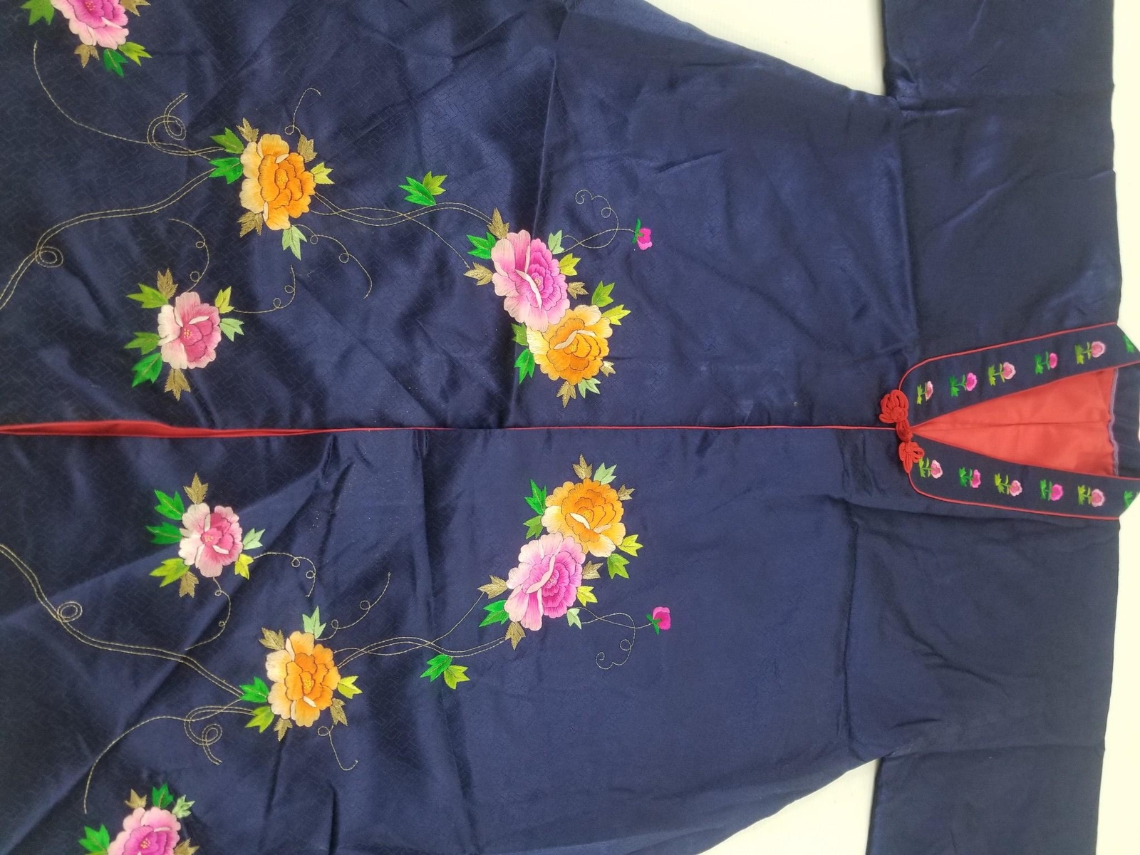 Vintage Traditional Korean Silk Brocade Embroidered Hanbok Jacket