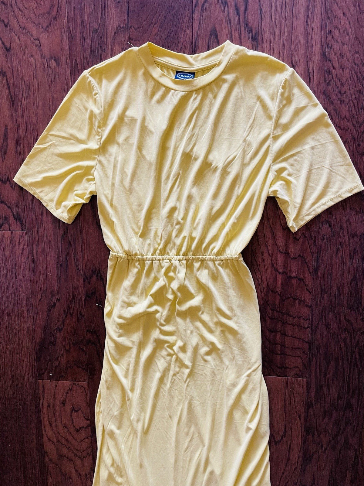 Scoop NYC Maxi Dress Modal Blend Buttercream Yellow Large (12-14) Stretch Long