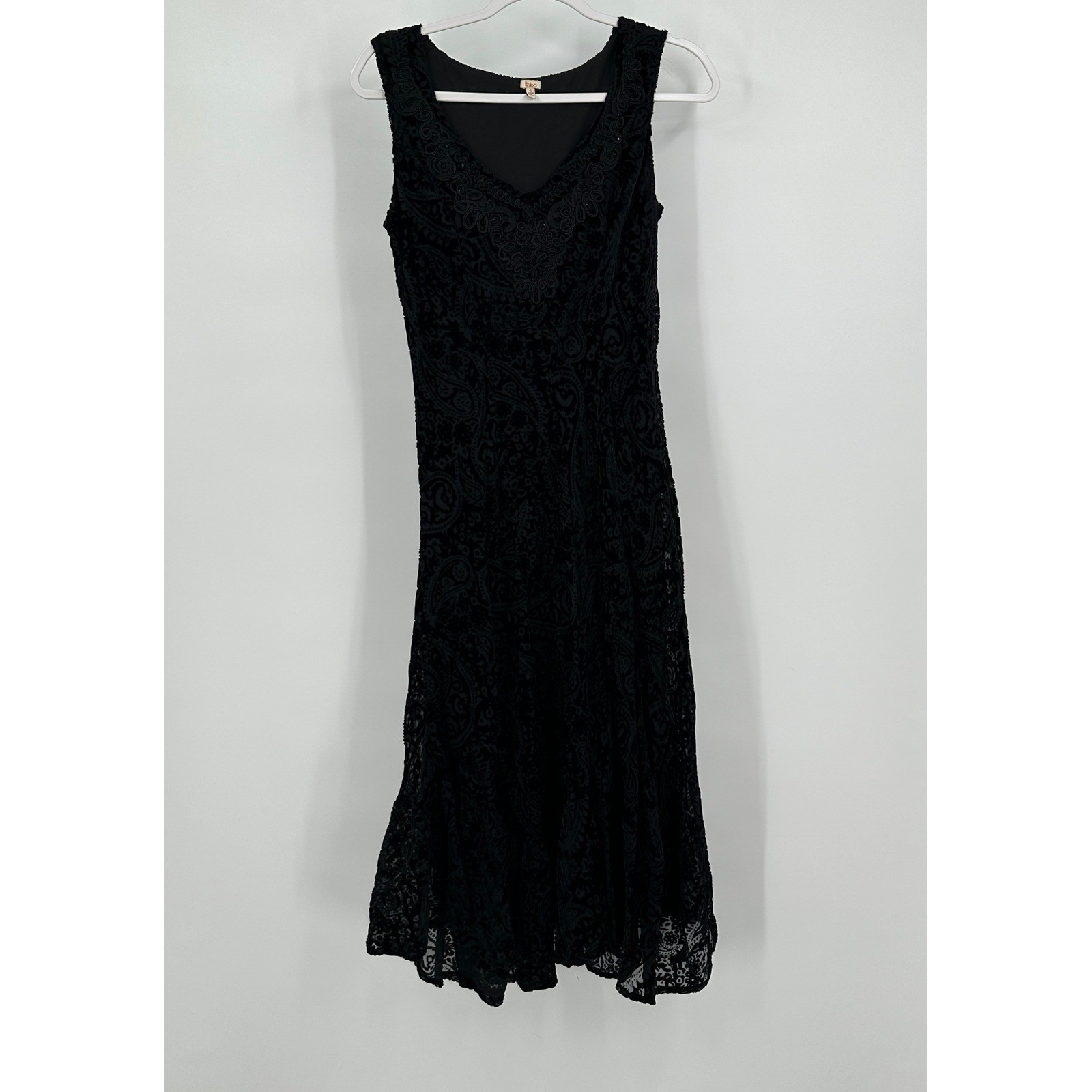 Womens Whimsigoth Burnout Velvet Midi Dress Size S Paisley Victorian Evening