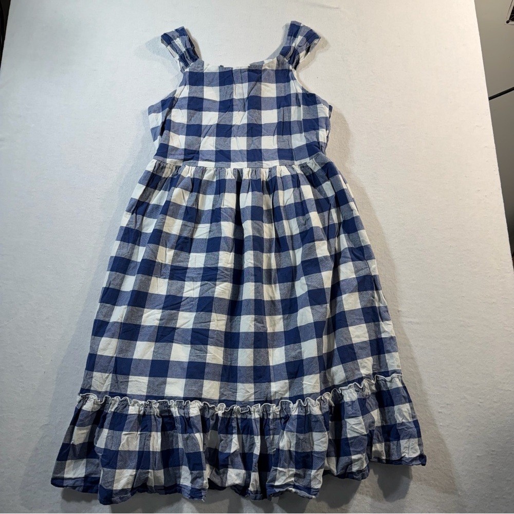 Blueberi Boulevard Blue and White Checkered Midi Dress