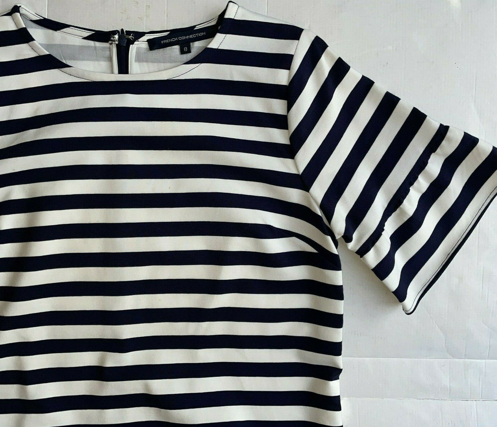 FRENCH CONNECTION – NAVY AND WHITE – SUMMER DRESS – SIZE 8