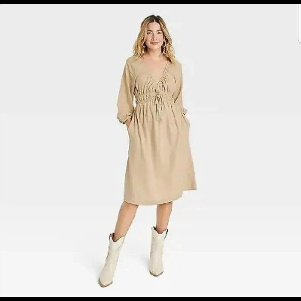 Universal Thread Tan Long Sleeve Dress
