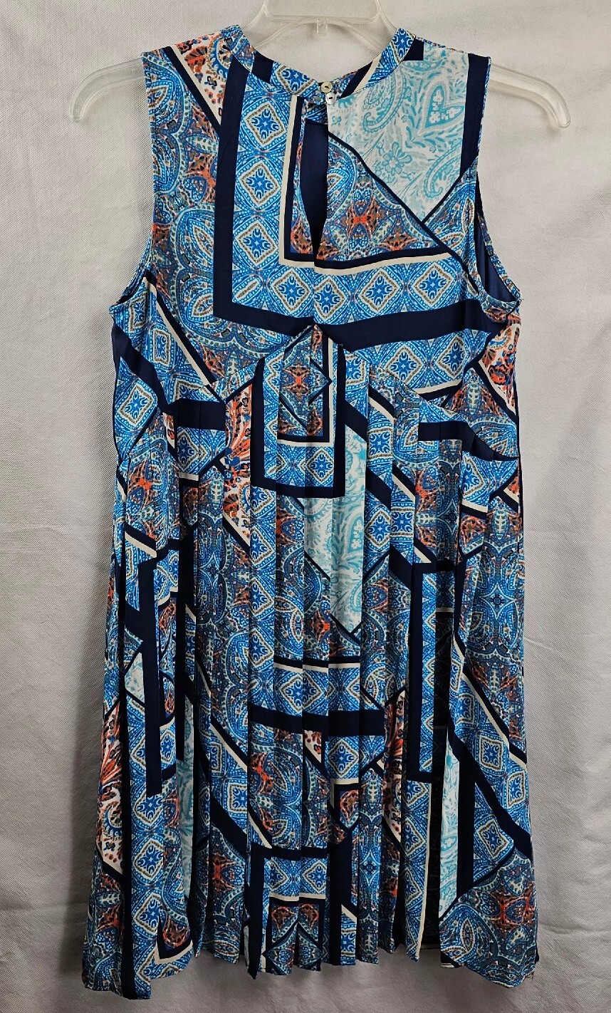 Daniel Rainn Dress Lined Size Medium Sleeveless Blue Pit To Pit 20in Length 36in