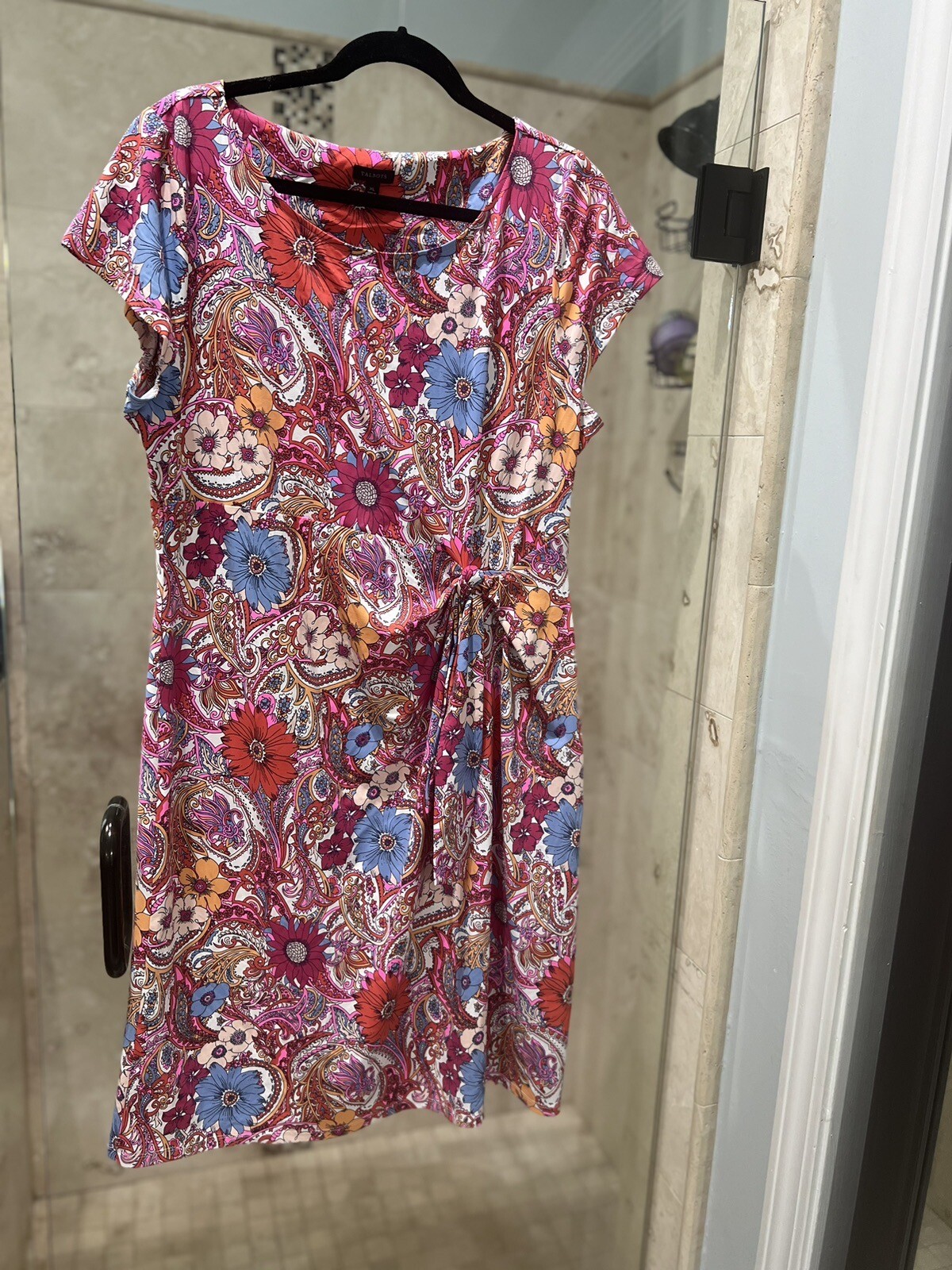NEW Talbots Sz XL Moc Tie 92% Nylon 8% Spandex Lux Stretch Knit Dress