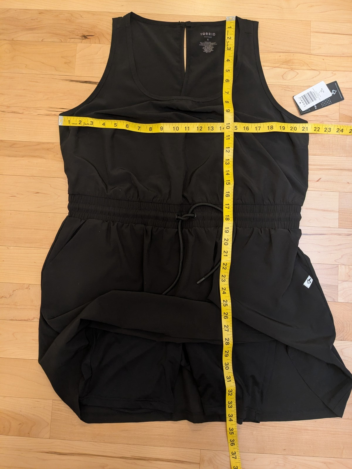 1 Torrid Active Black Elastic Waist Romper Pockets Under Shorts Tank Dress 14 16