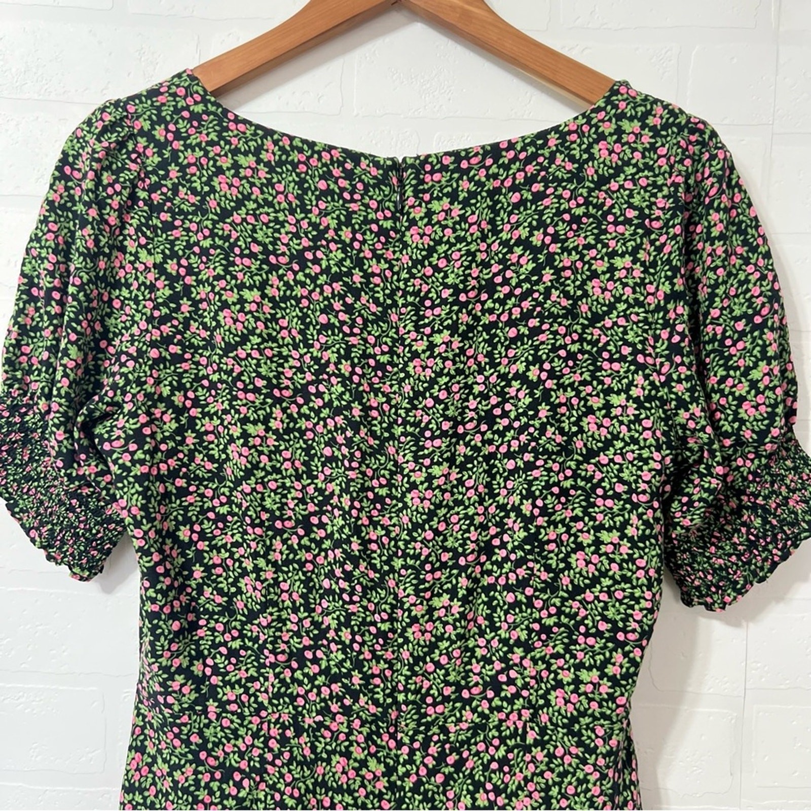 J Crew Floral Cottagecore Midi Sweetheart Neck Puff Sleeve Milkmaid Dress Size 4