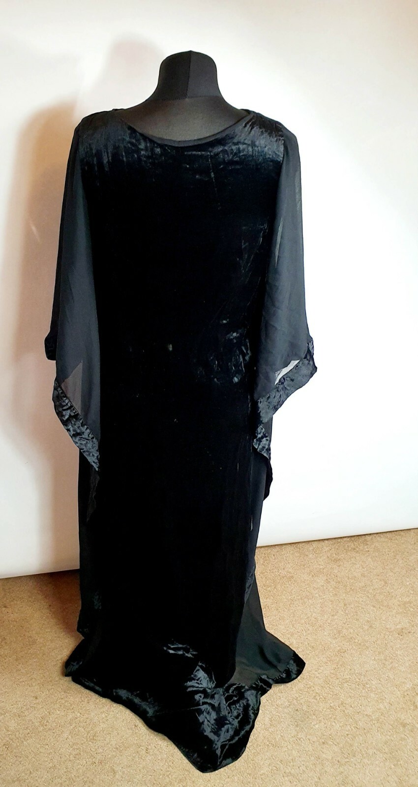 M O N D R I A N Made in Italy Vintage Black Evening Dress/Gown Size 14 Preowned