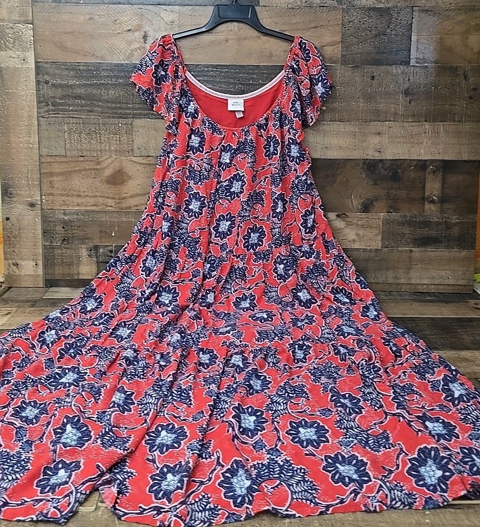 Knox Rose Midi Dress Womens XXL Floral Pockets Lined Tiered Cottagecore Romance