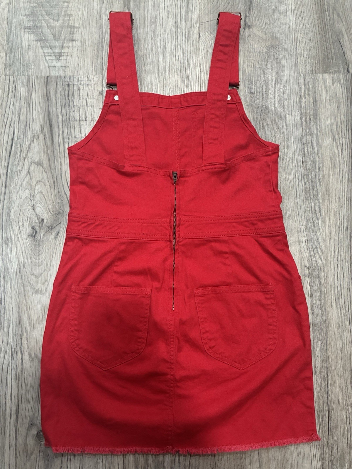 Dickies Overall Dress Stretch Pockets Back Zipper Red Women’s S