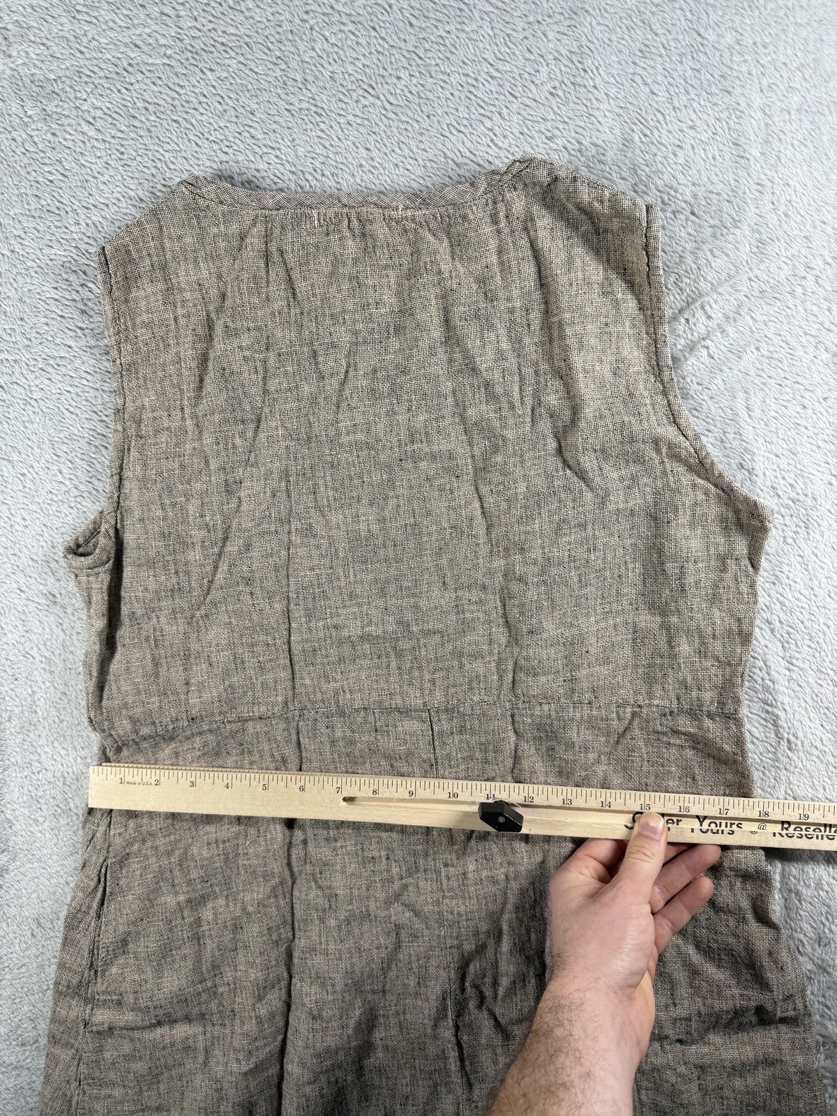 Cut Loose Dress Womens Small Linen Sleeveless Asymmetrical Lagenlook Pockets USA