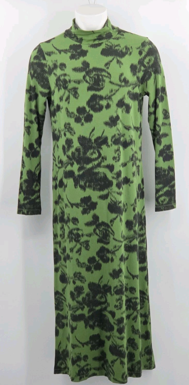 Bryn Walker Robin Fiori Maxi Midi Dress Size Large Green Floral Lagenlook Lagom