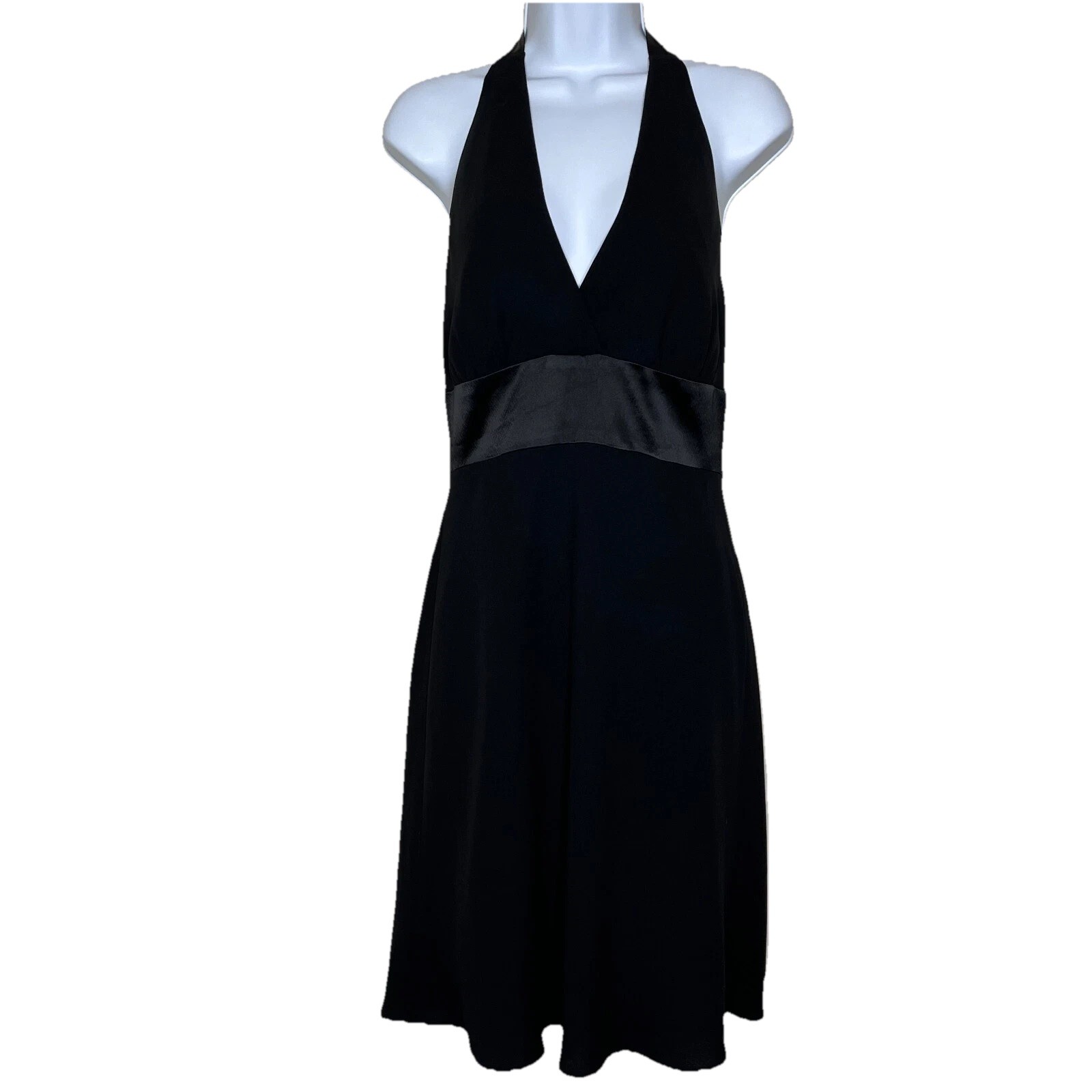 Jones New York Y2K Black Halter Fairy Grunge Festival Whimsigoth Dress SZ 8 P