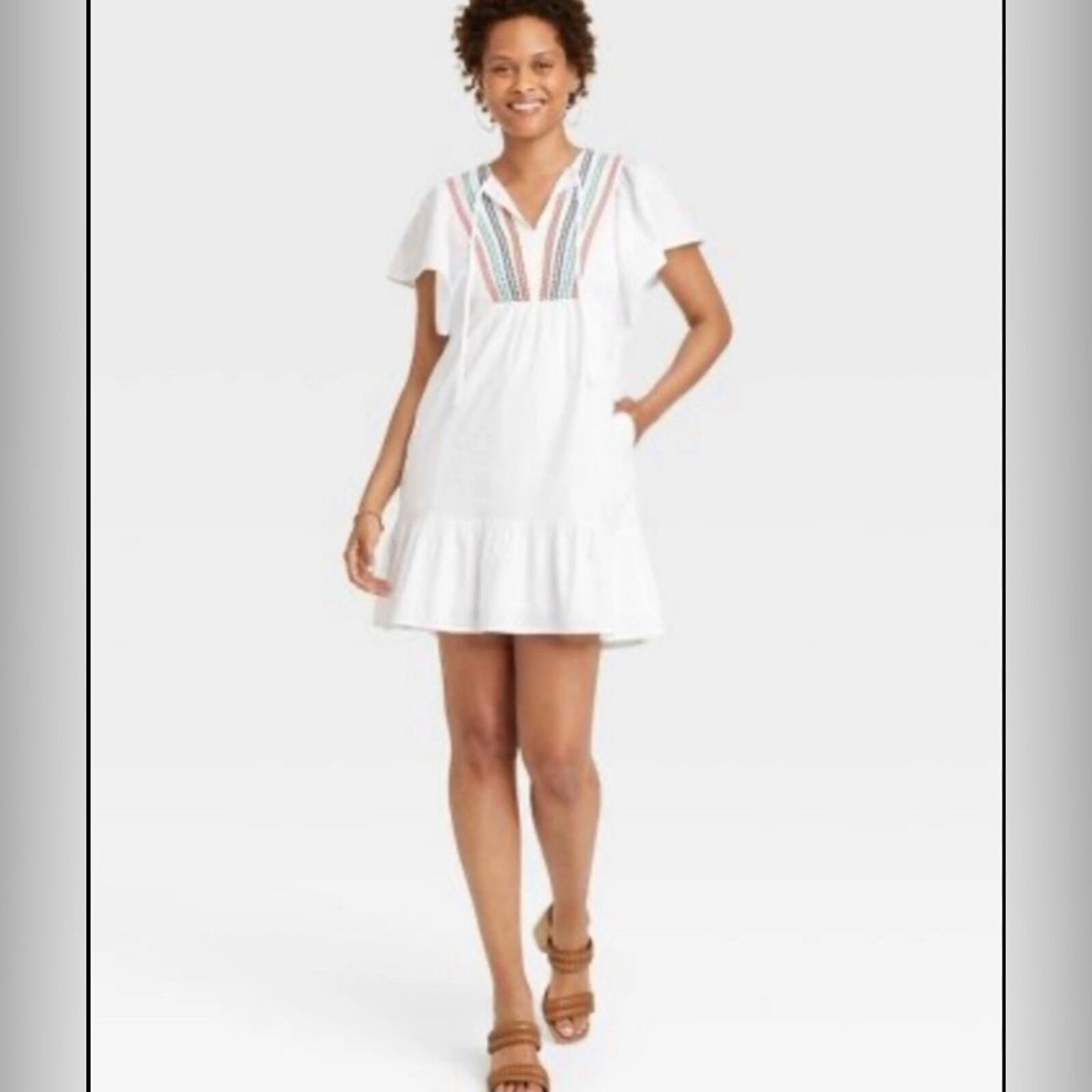 NWT Knox Rose Kimono A-Line Embroidered Dress, size XS
