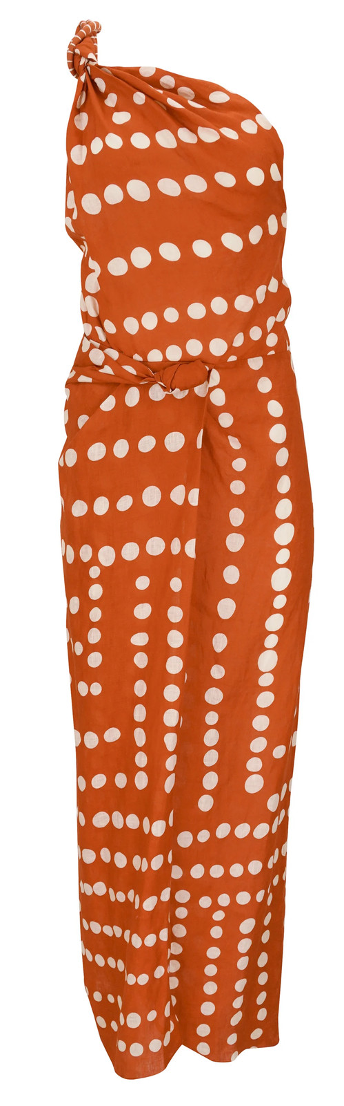 Johanna Ortiz Veraniego Maxi Dress in Kuba Ankara Red & Ecru