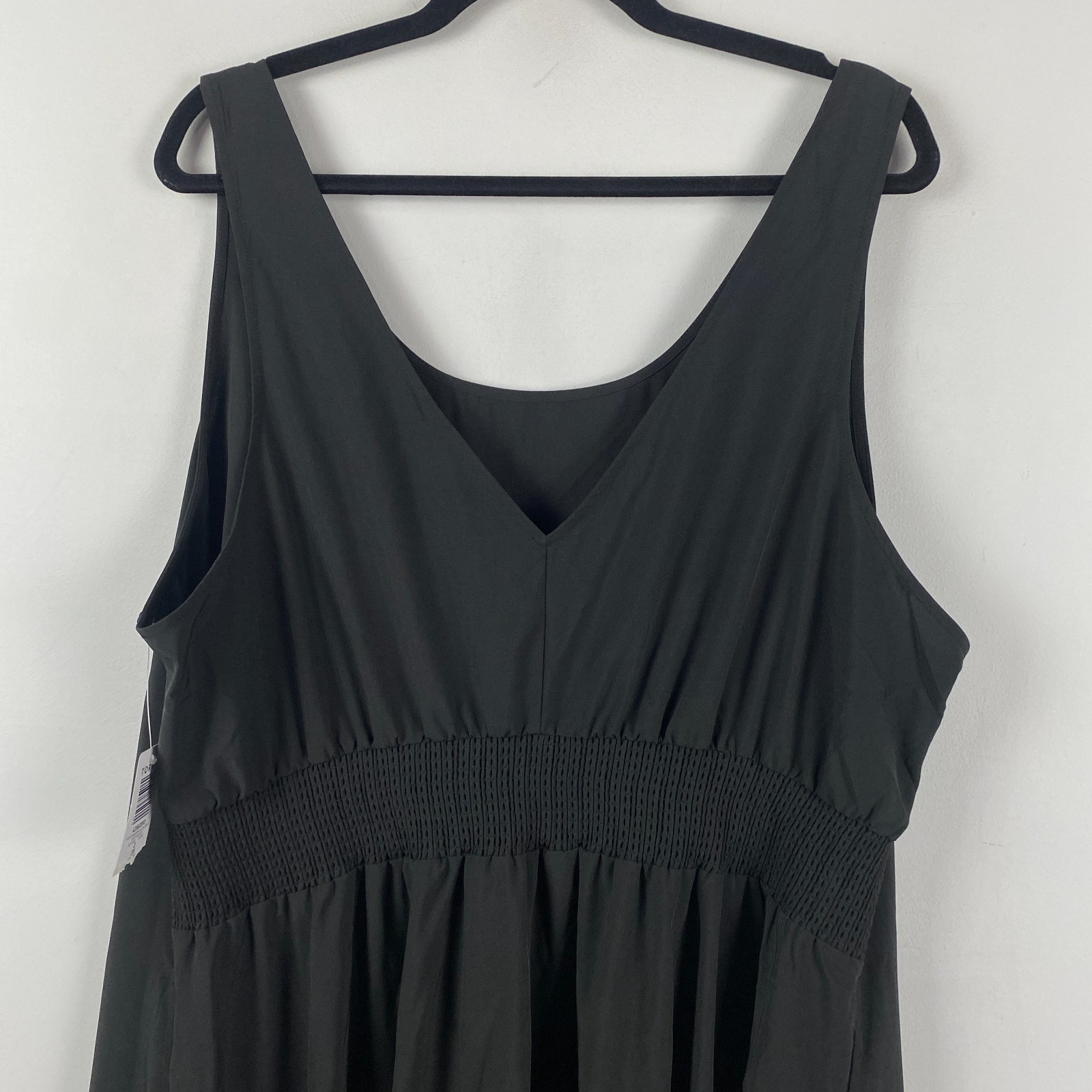 Torrid Stretch Woven Maxi Active Dress Size 2X Black Pockets Stretch Scoop Neck