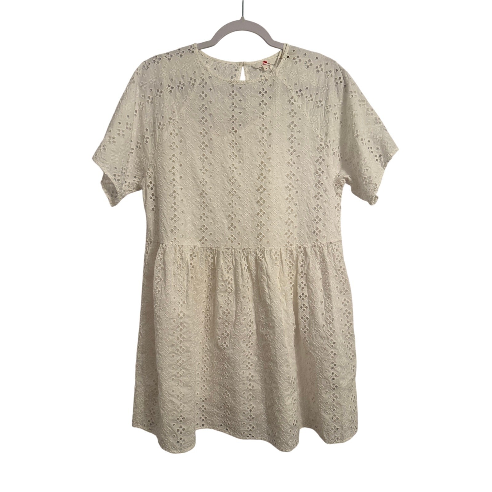 Levi’s Poppy Dress Women’s Size M Cottagecore Embroidered Eyelet Dress Boho Chic