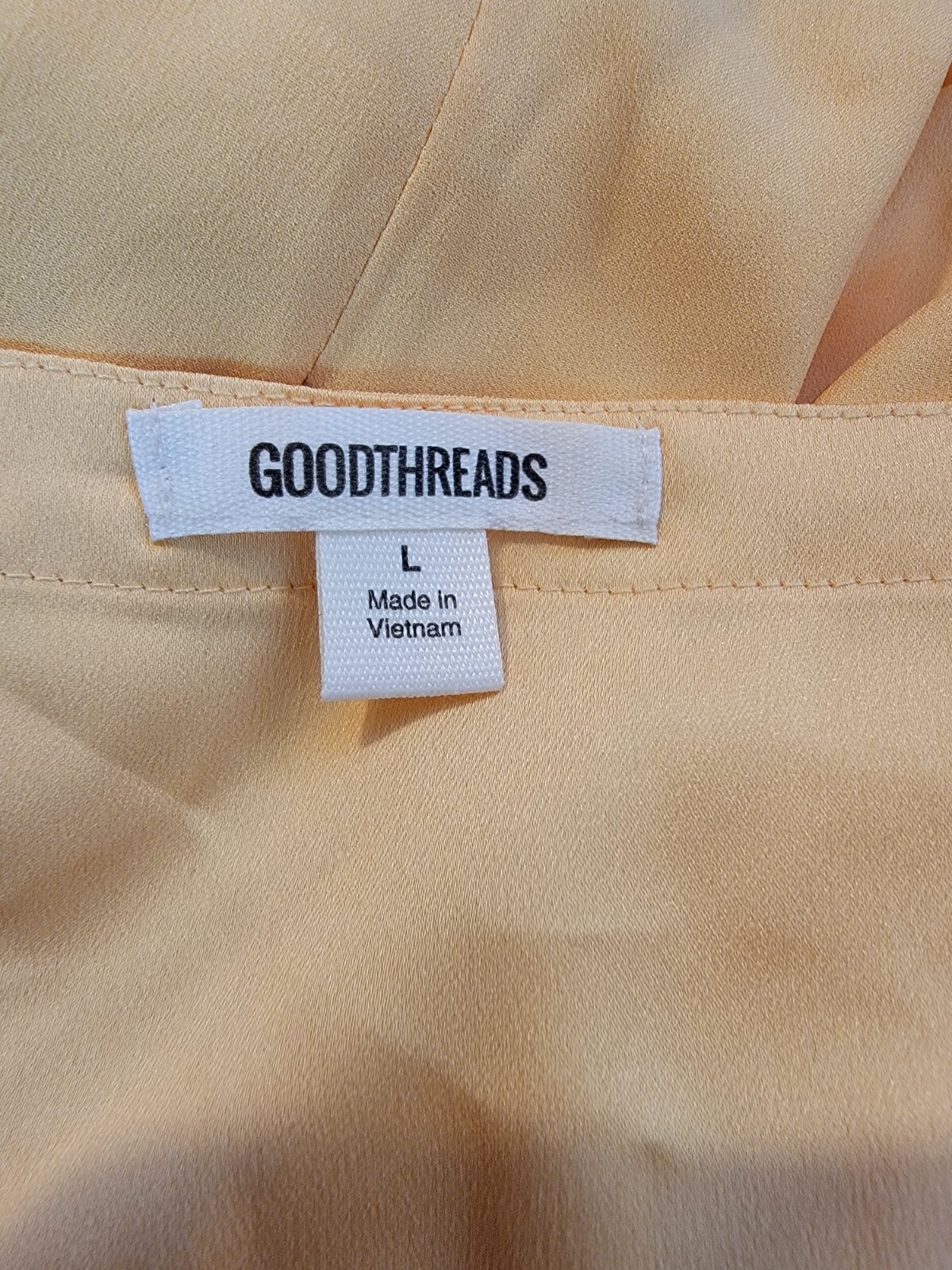 Goodthreads Womens V-Neck Button-Front Shirt Dress Yellow Large
