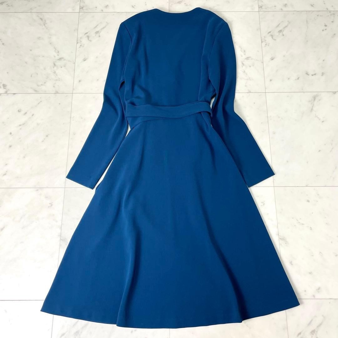 Diane von Furstenberg DVF Blue Collared Wrap Dress Size 2 Made in Japan