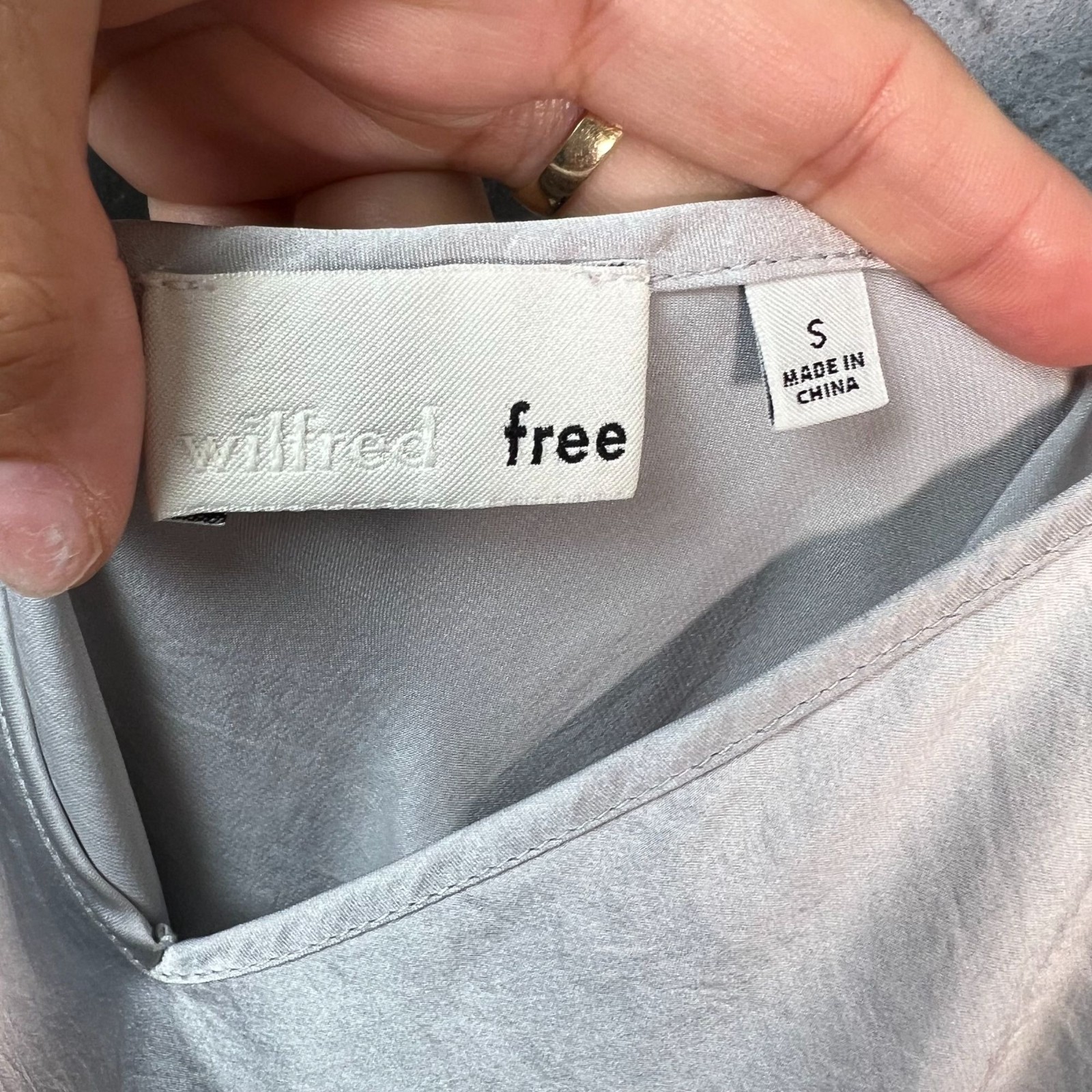 Wilfred Free Womens Size Small Silver Satin Slip Dress