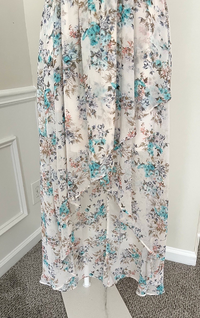 DISNEY Cinderella Collection Floral Hi Low Cottage Core Maxi Dress Women’s Small
