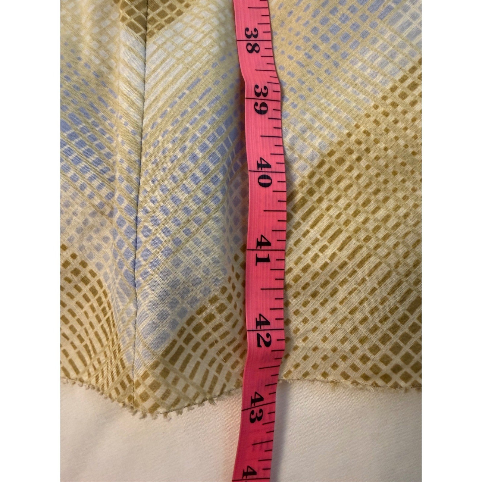 J.Crew Cotton Chevron V-Neck Flutter Sleeve long Dress Yellow Blue Tan Size 10