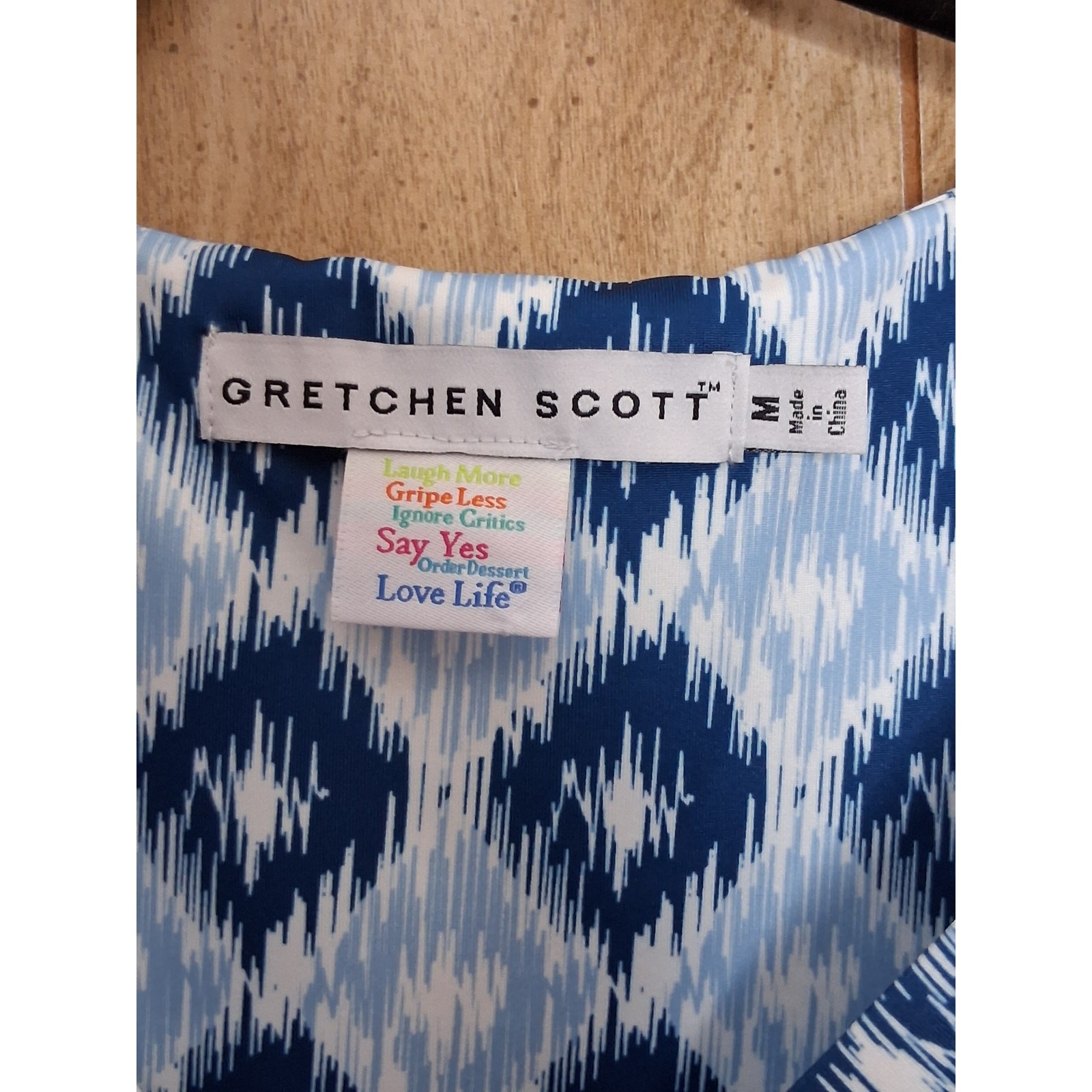 Ladies Gretchen Scott Sleeveless Blue and White Dress Size Medium
