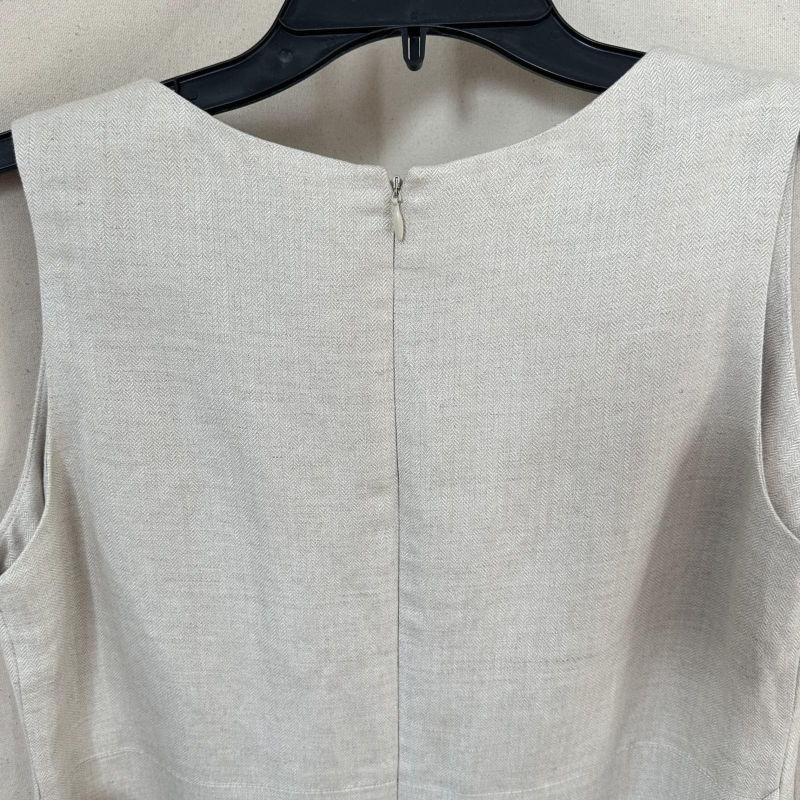 Amanda Smith Petites Linen Blend Mini Dress Ruffle Hem 8P Clean Girl Beachy READ