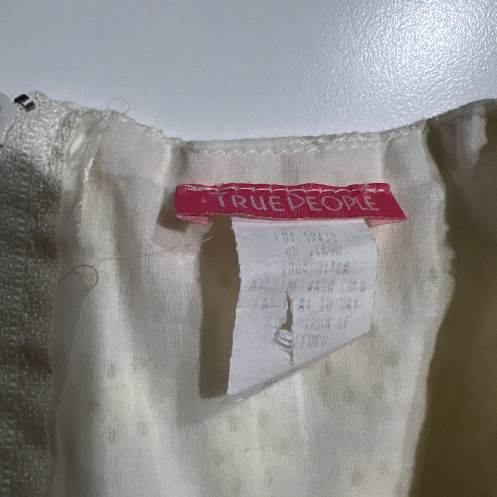 Vtg True People Dress Mini Halter White Cottage Core Coquett