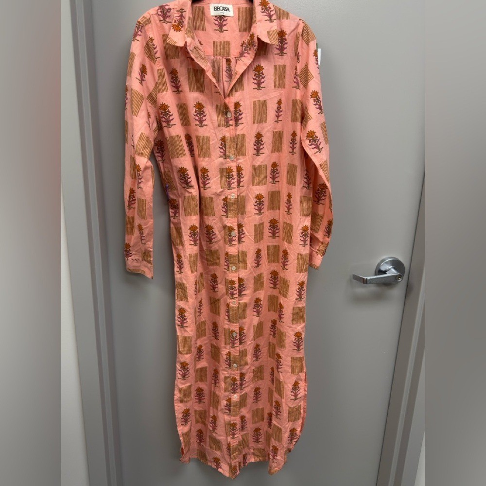 Becasa Coral Shirt Dress M/L