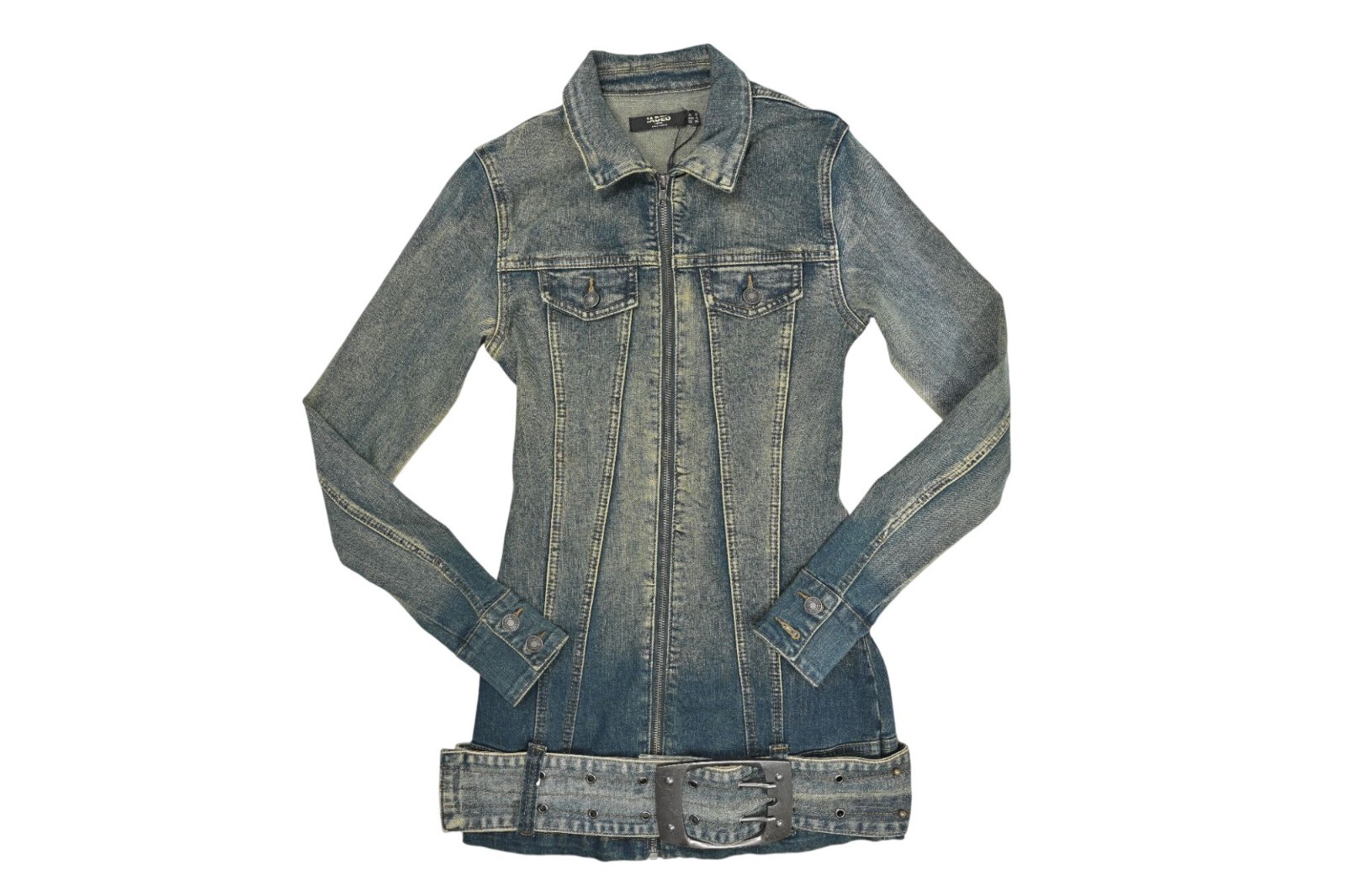 Jaded London Mini Denim Dress with Belt JWD3956 in Denim Dark