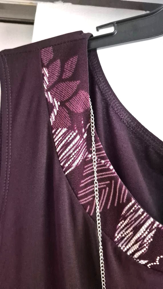 Dressbarn Size 20 Eggplant Plum Purple Dress Midi Dress – Attached Necklace