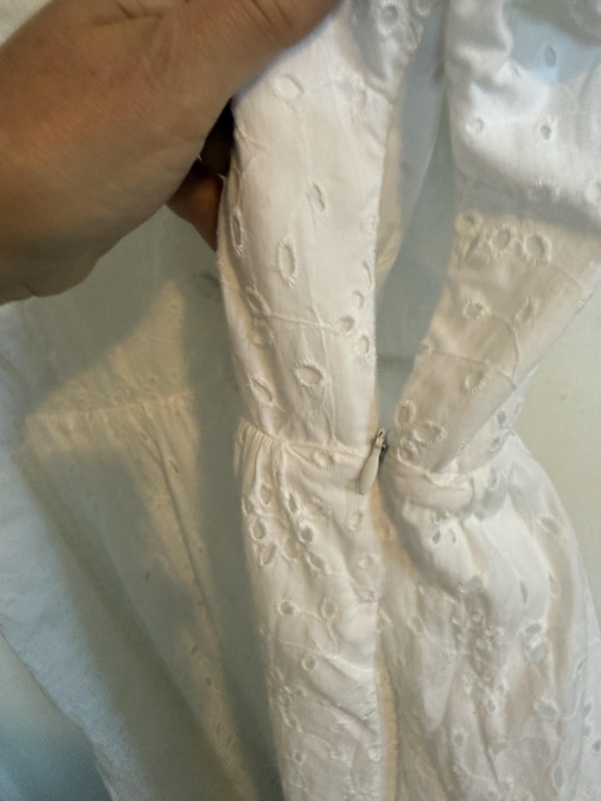 J.Crew Eyelet Dress White Cotton with Pockets Size 16 – Spring 2022 Collection