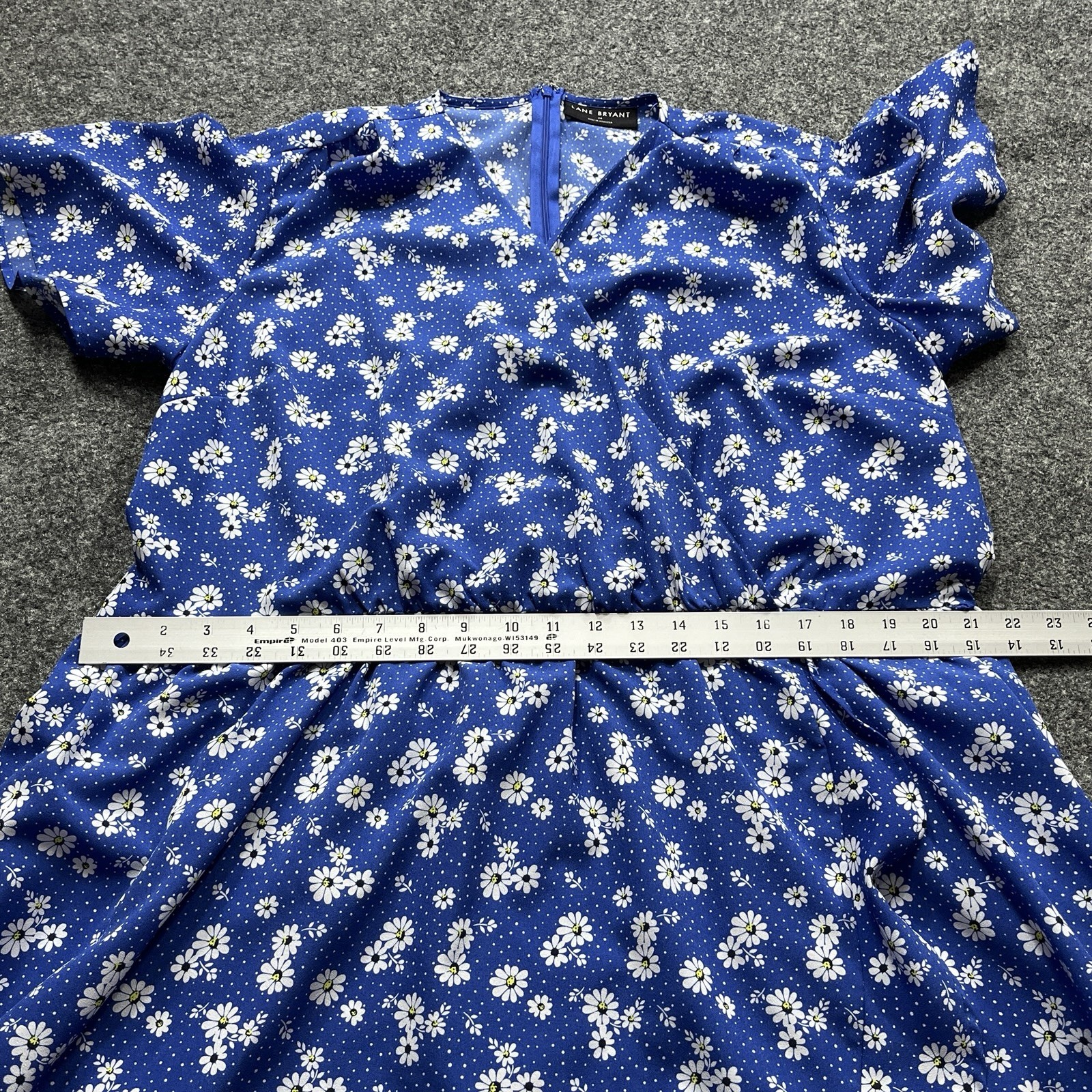 Lane Bryant Blue Daisy Floral High Low Wrap Dress Womens 24 Wedding Guest Frill