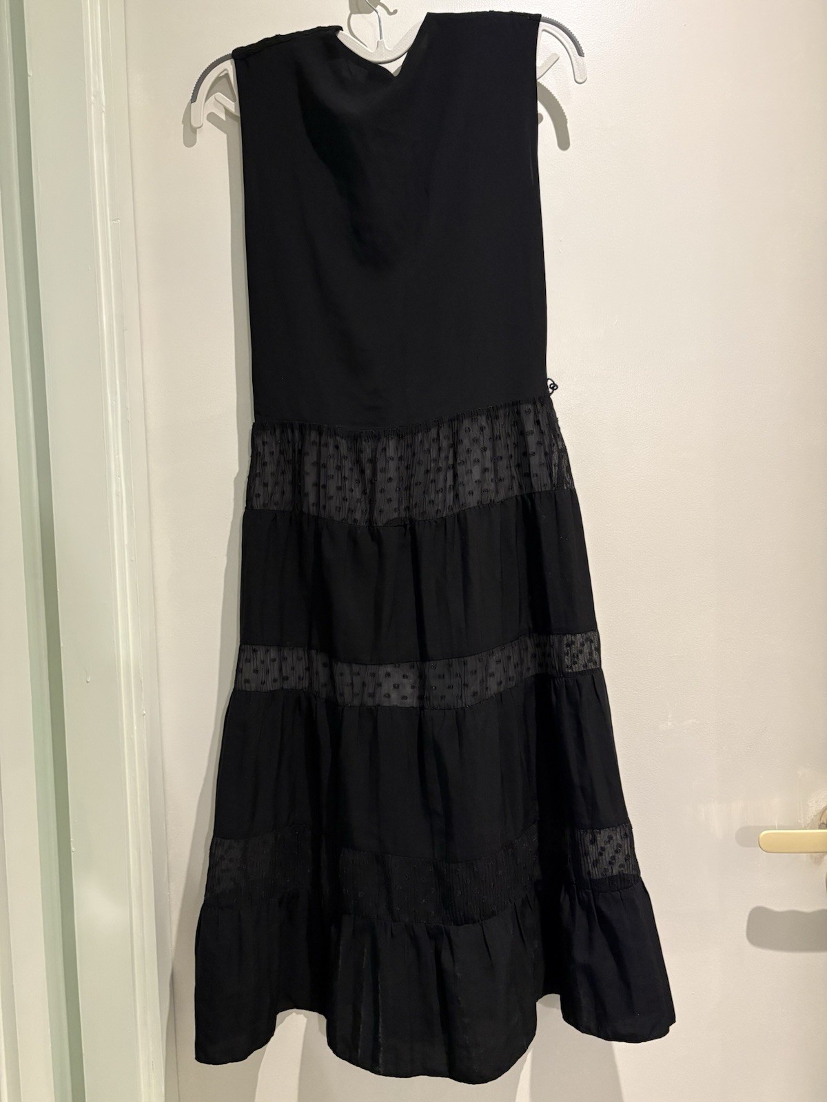 Sandro Sleeveless Black Polka Dot Patterned Dress with Lining Size 1
