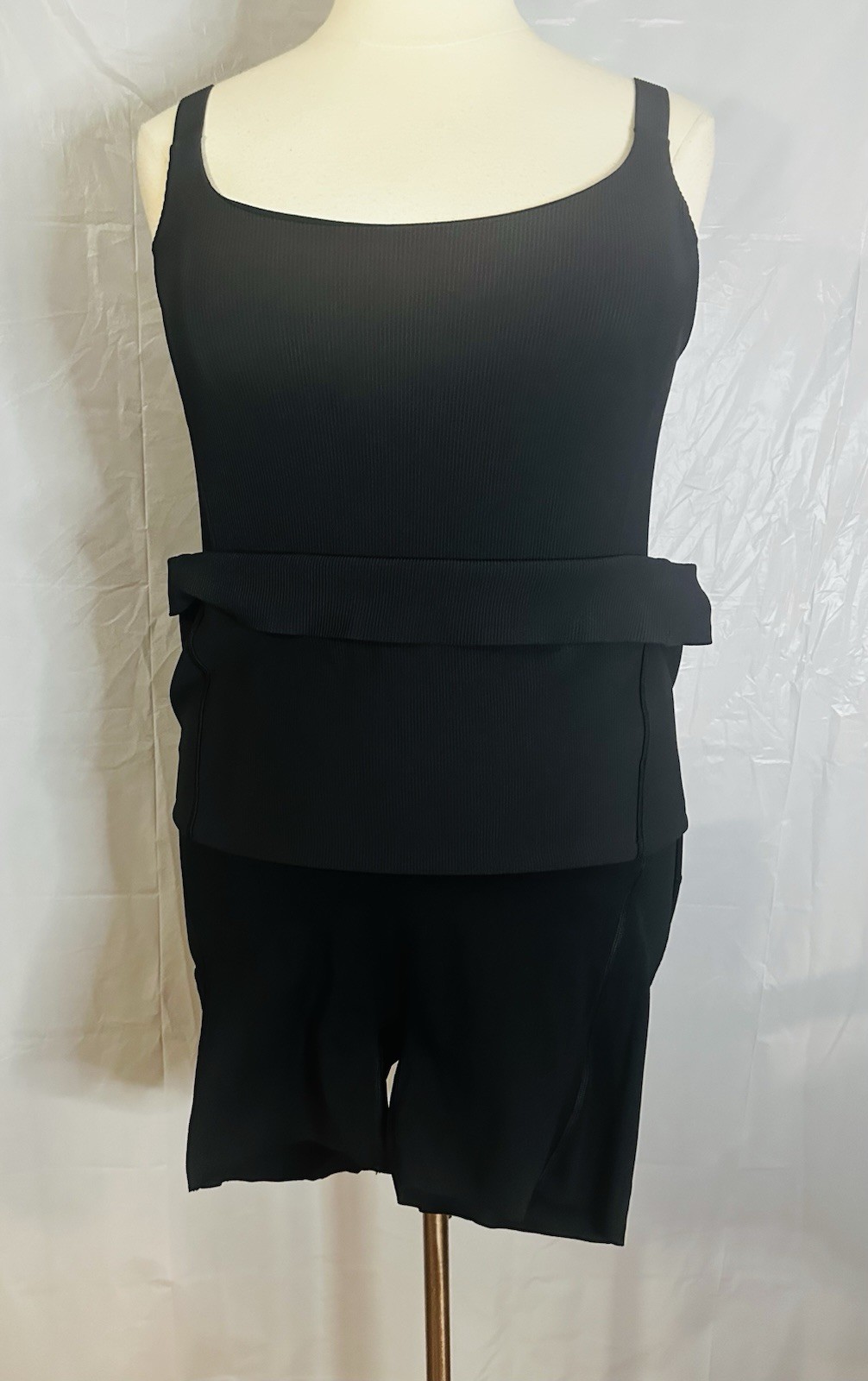 Spanx Get Moving Plus Size 1X Easy Access Ribbed Black Dress Stretchy Skort
