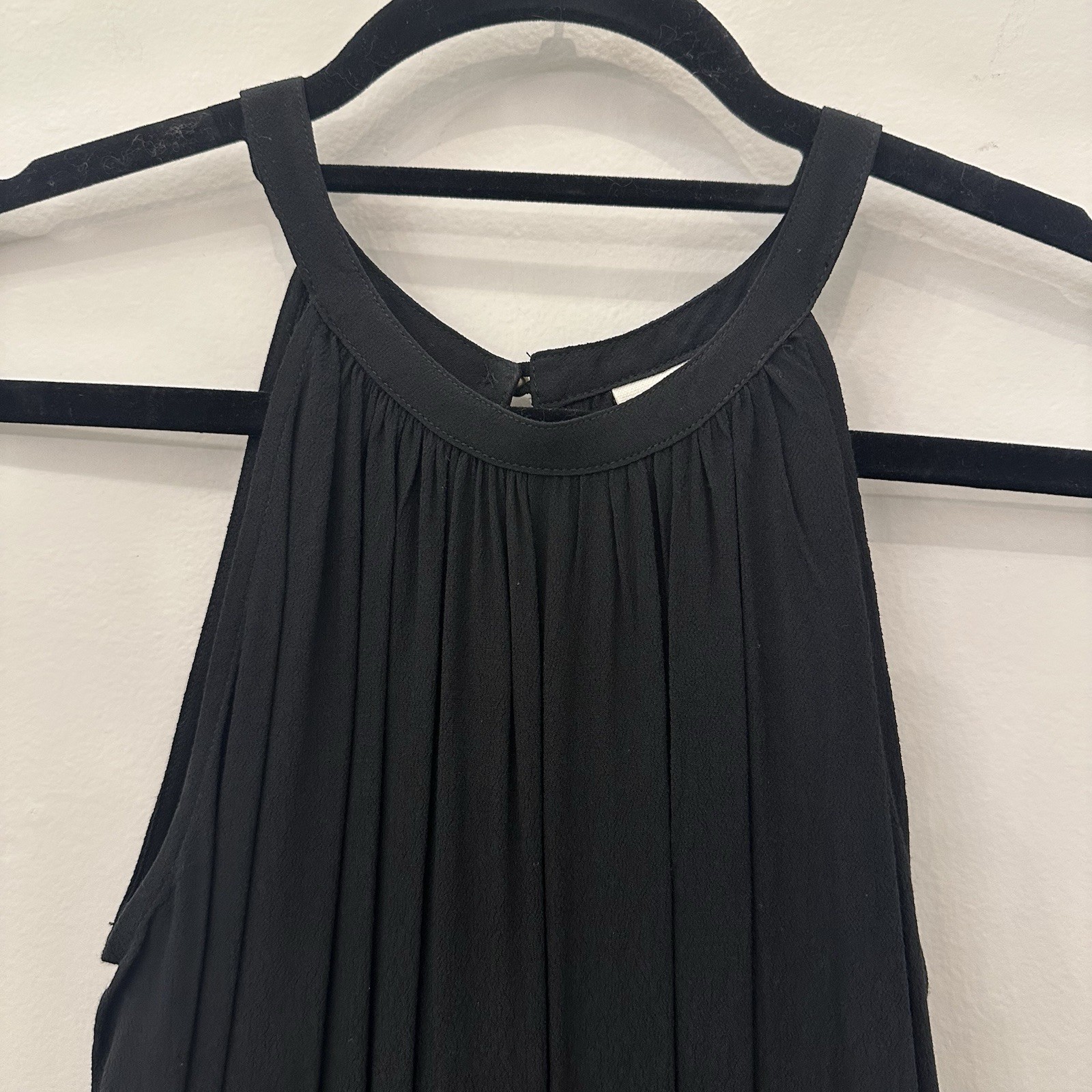 GAP Petite Black Halter Neck Drawstring Waist Dress XS Petite Flowy Viscose