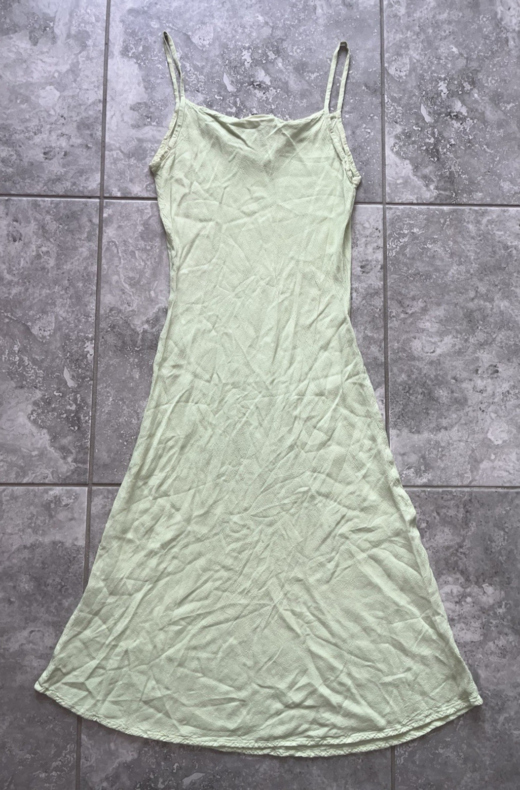 Ghost London Sleeveless Slip Rayon Midi A Line Dress Classy Green S