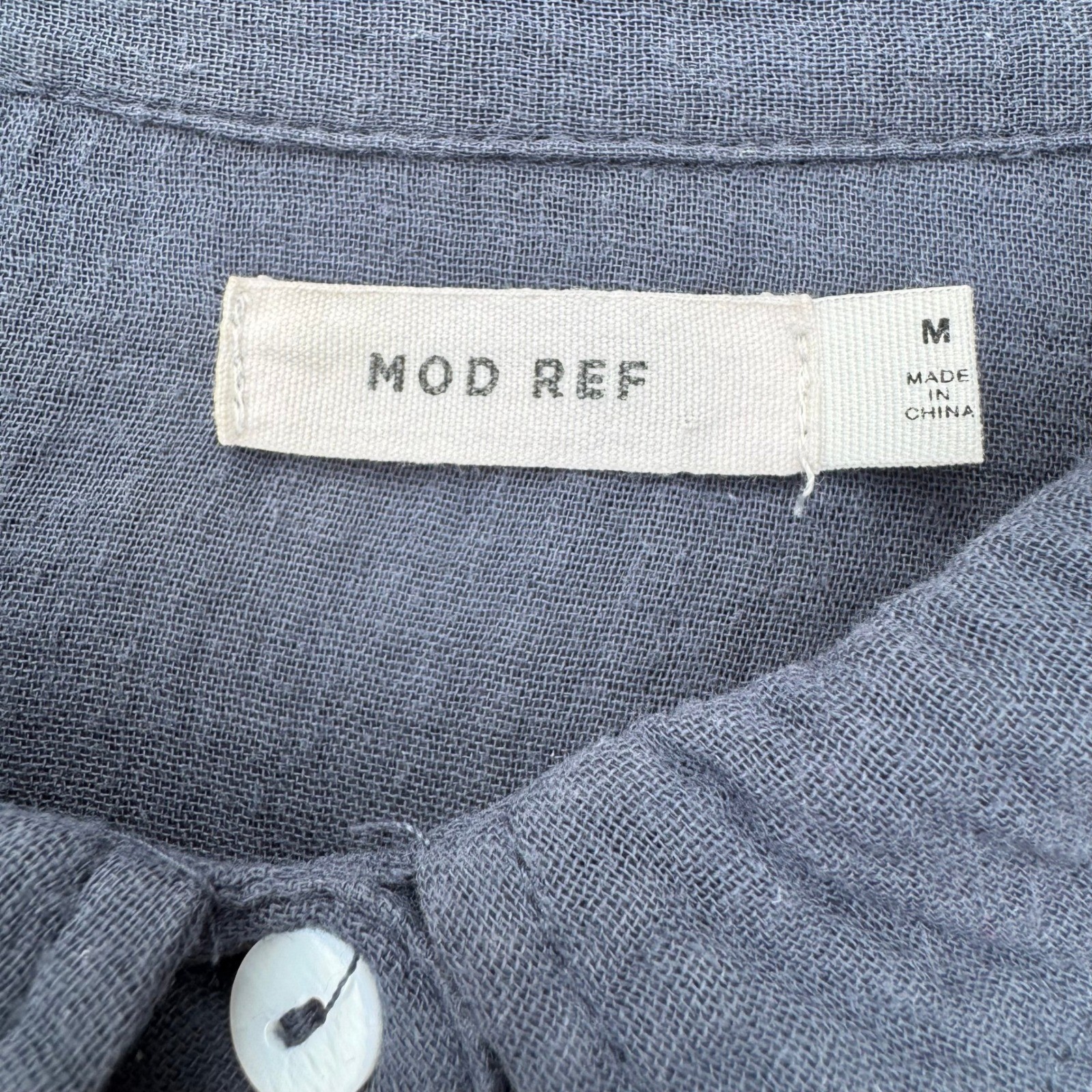 MOD REF Lagenlook Minimalist Double Gauze Cotton Coastal Maxi Shirt Dress M