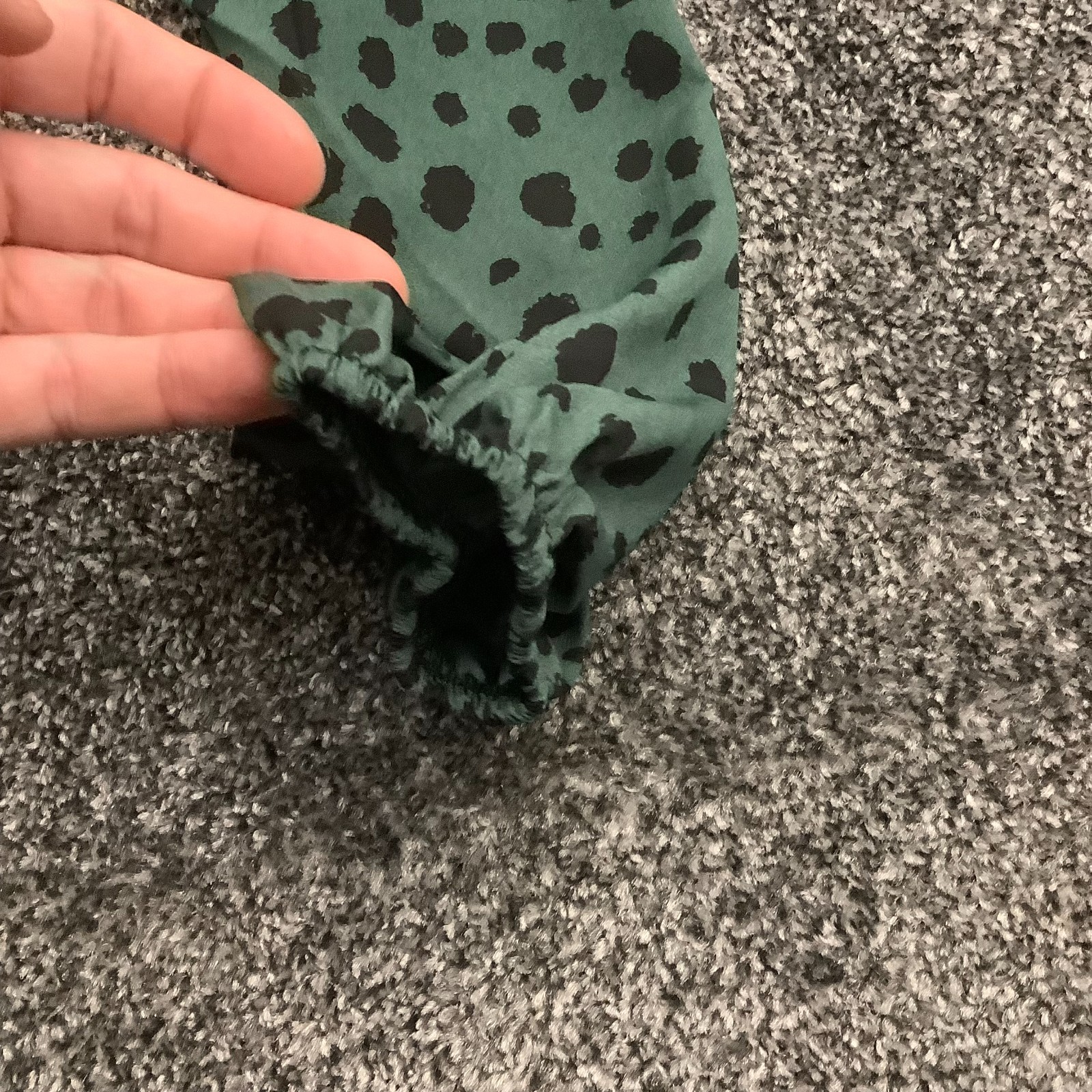 SHEIN Womens Wrap Dress Green Polka Dot 47in Length Curve Oxl 95% Polyester