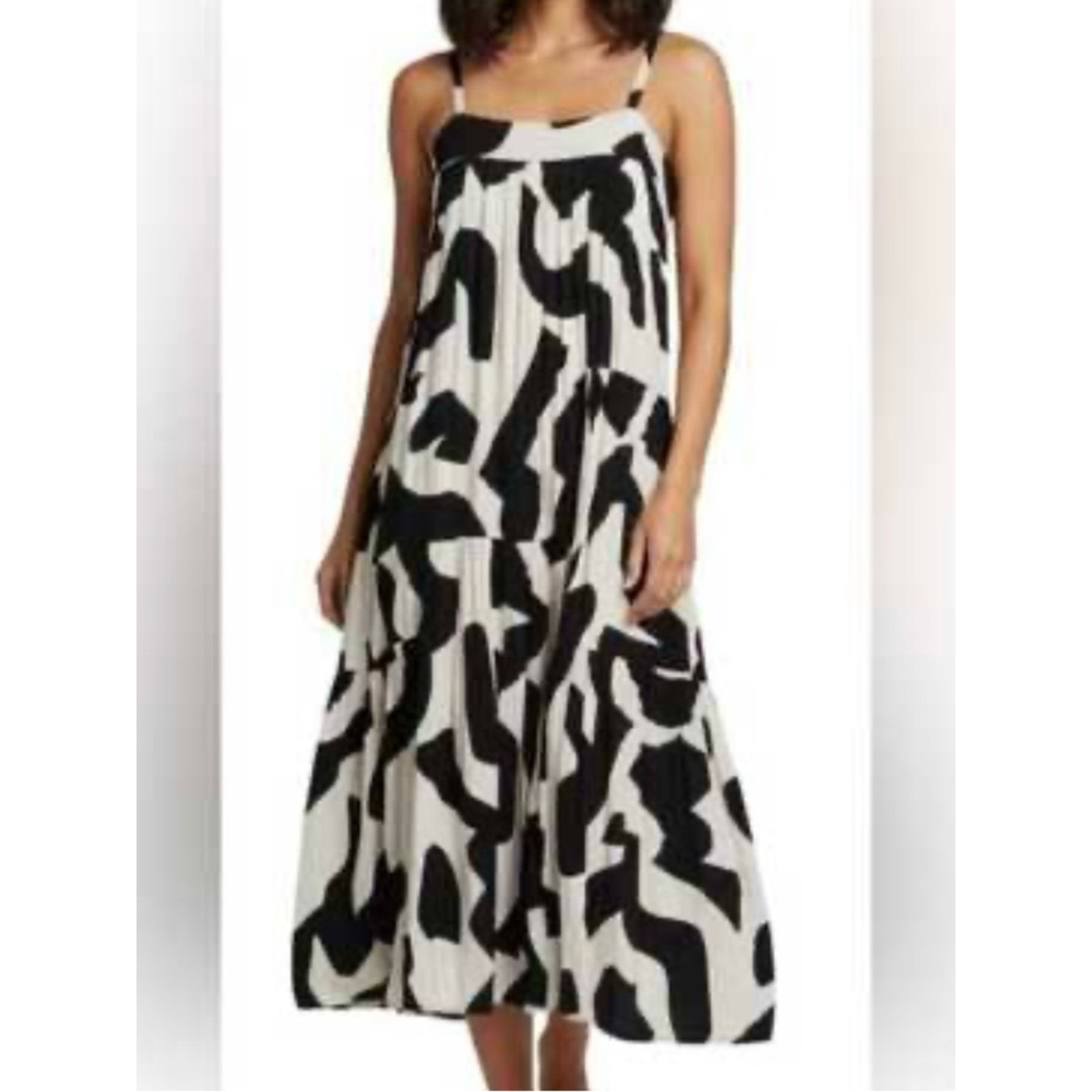 Anthropologie Abel the Label Diego Smock Midi Dress NWT Boho Tiered Pockets