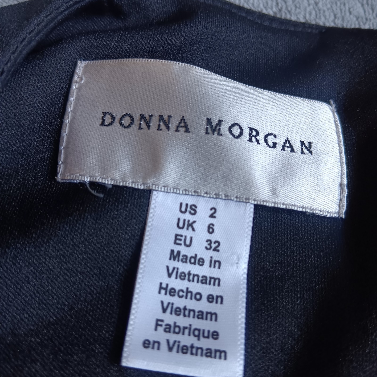 Donna Morgan Black Cold Shoulder Bow Sleeve Dress Size 2, Fairy Fairycore Zips