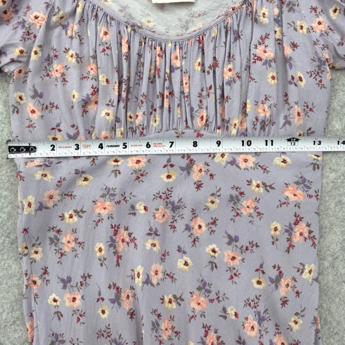 Auguste The Label Mini Dress Size 4 Violet Floral Eloise Penn Milkmaid Cottage