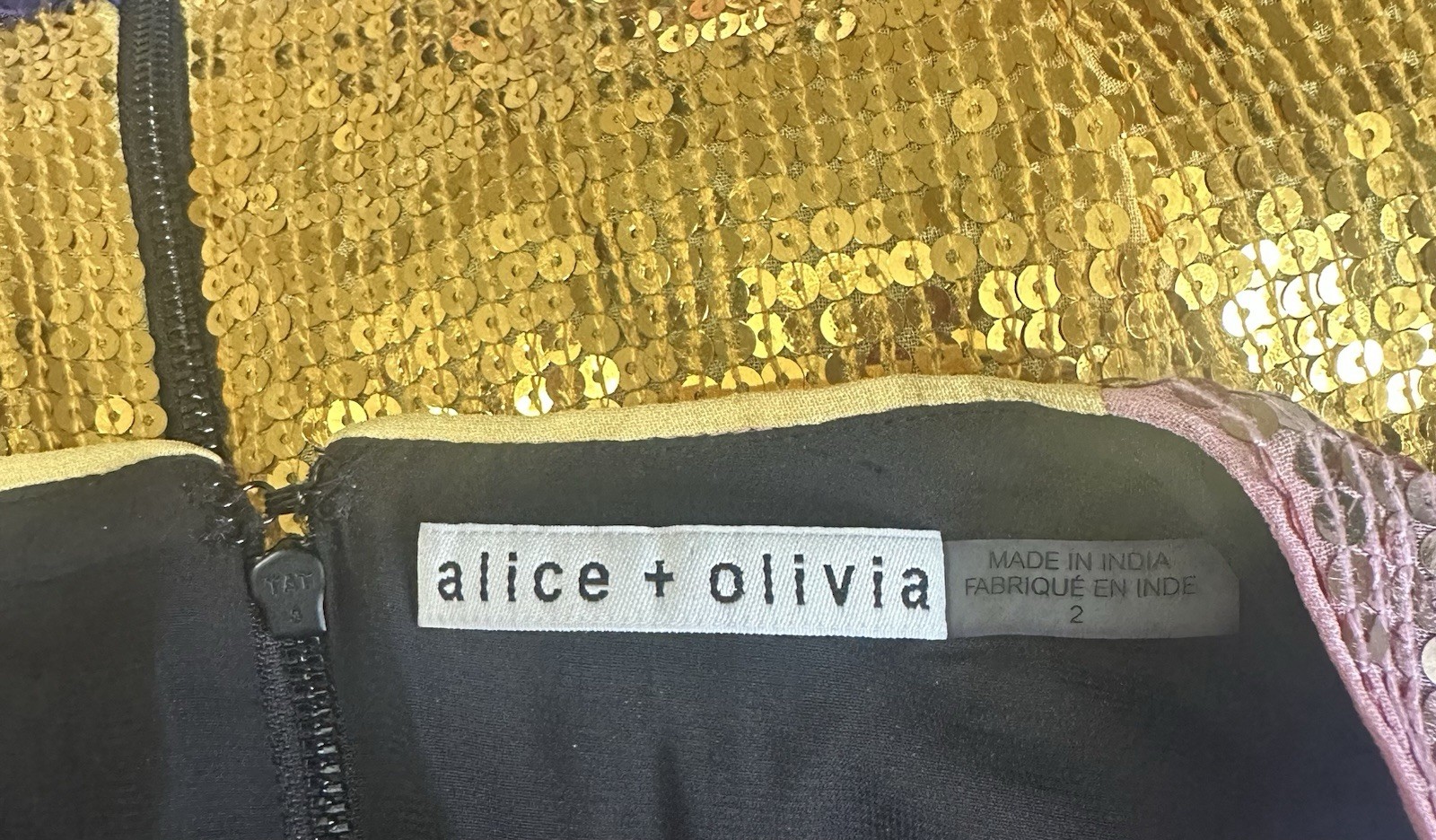 Alice + Olivia Blaze Sequin Color Block Mini Dress Multicolor Womens Size 2 NWOT