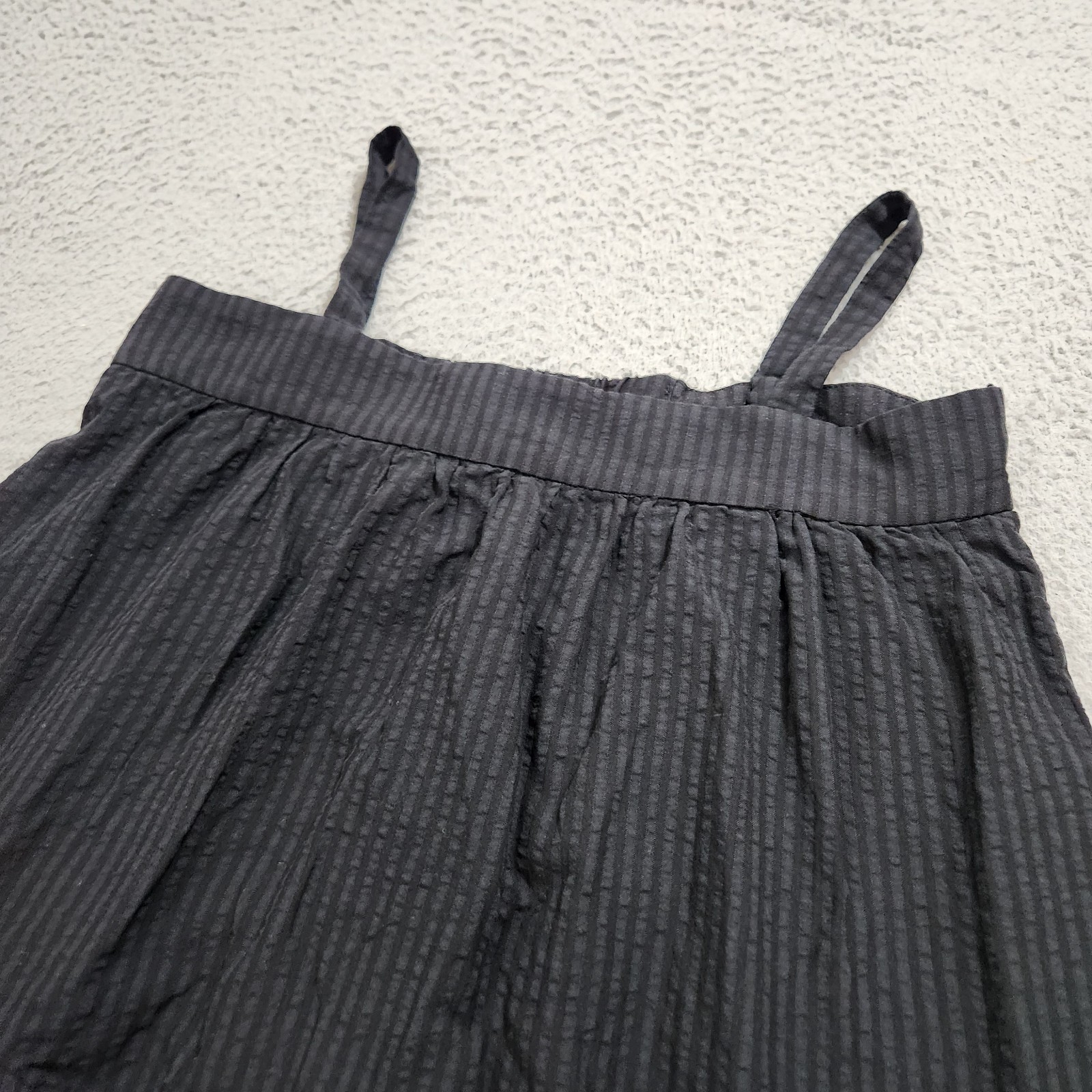 Jenni Kayne Dress Womens Extra Small Black Seersucker Sundress Lightweight Lined