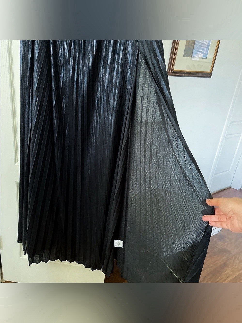 Retrofête Zoa Metallic Pleated Strapless Gown Black XXL NWT