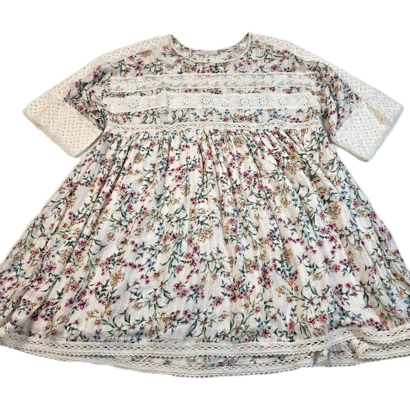 Olivaceous Womens Floral Print Mini Dress Size Large | Spring | Summer