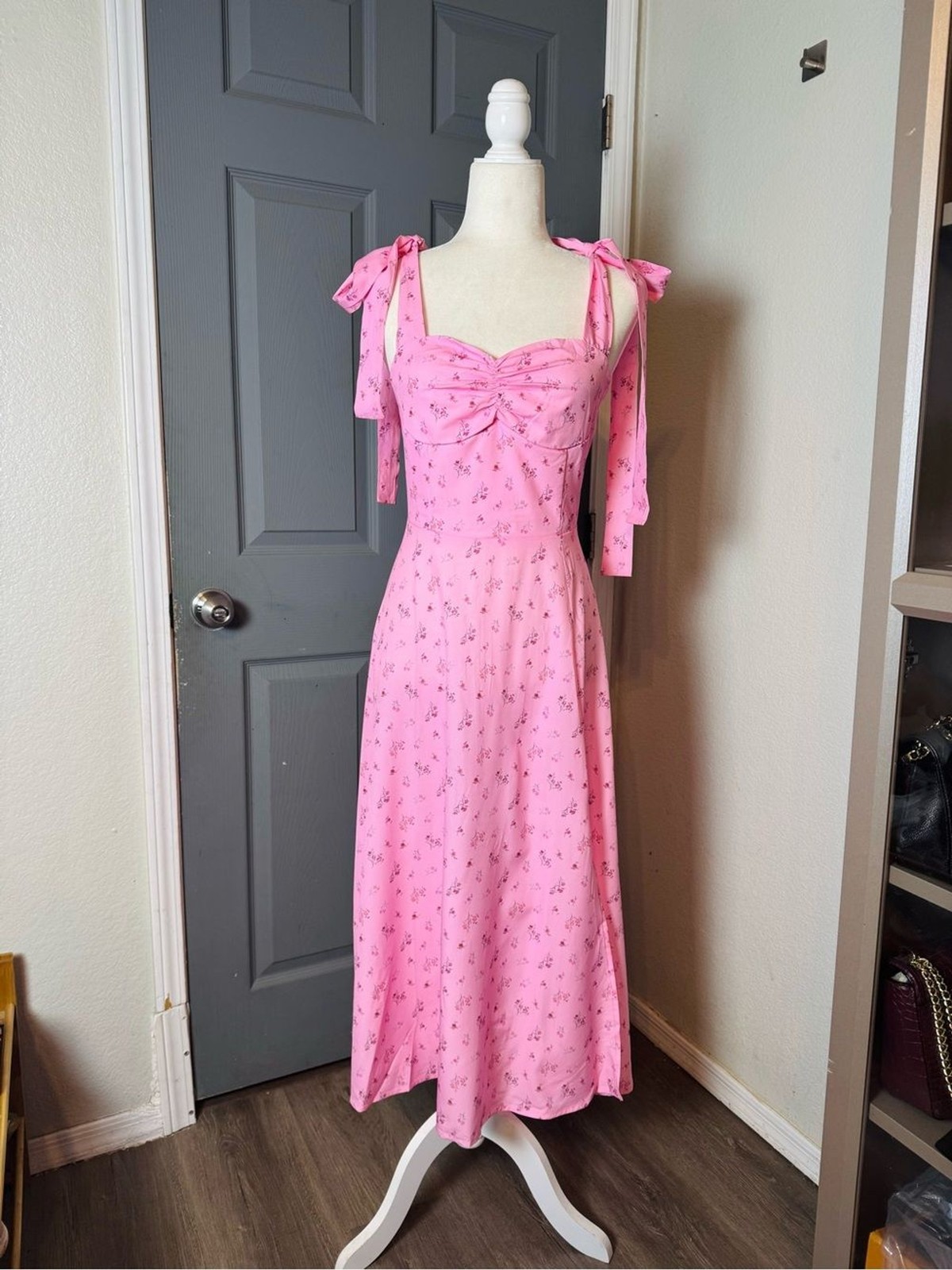 Pink Ditsy Floral Dress