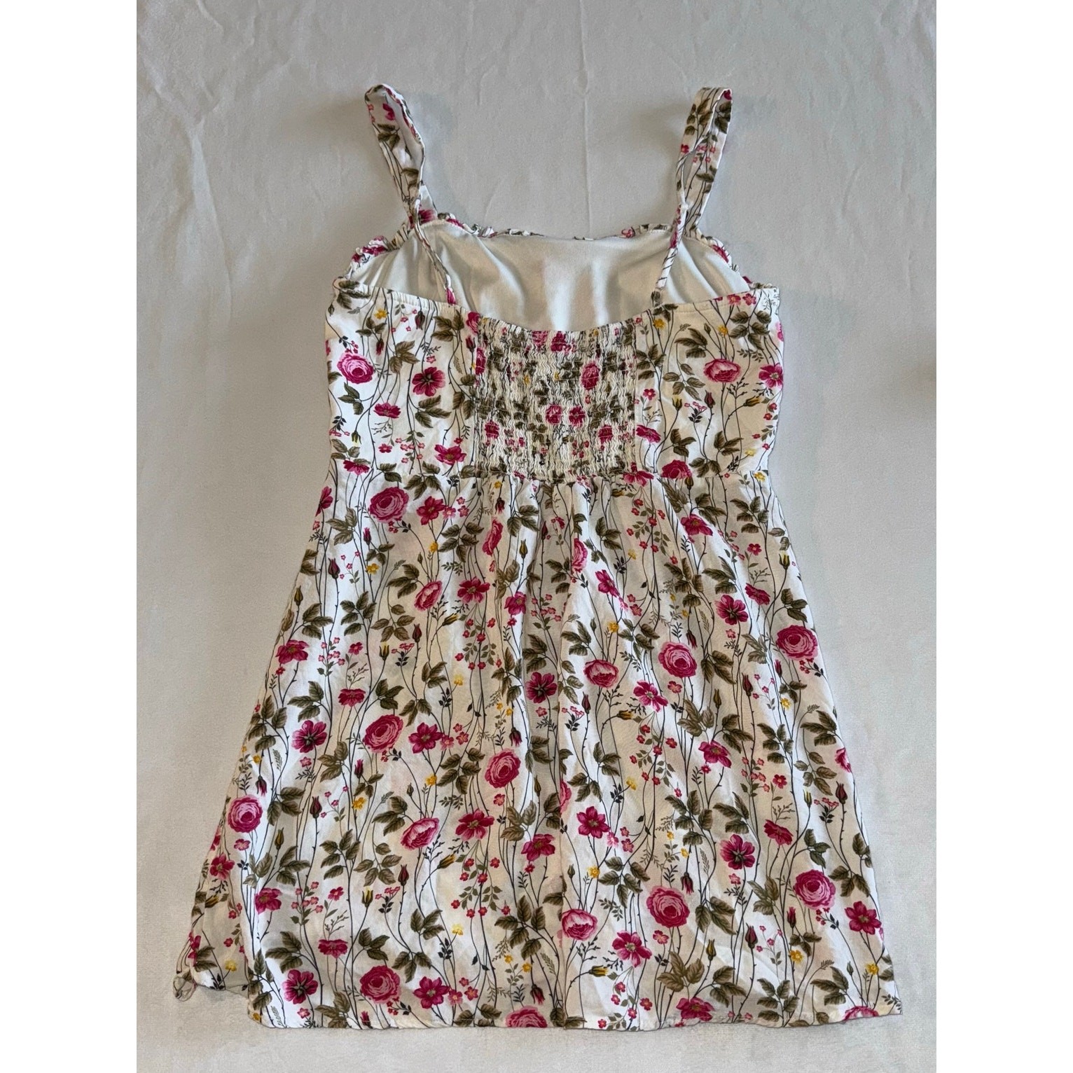 Trixxi Unlined Blend Spaghetti Strap Floral Mini Tank Dress L Stretched