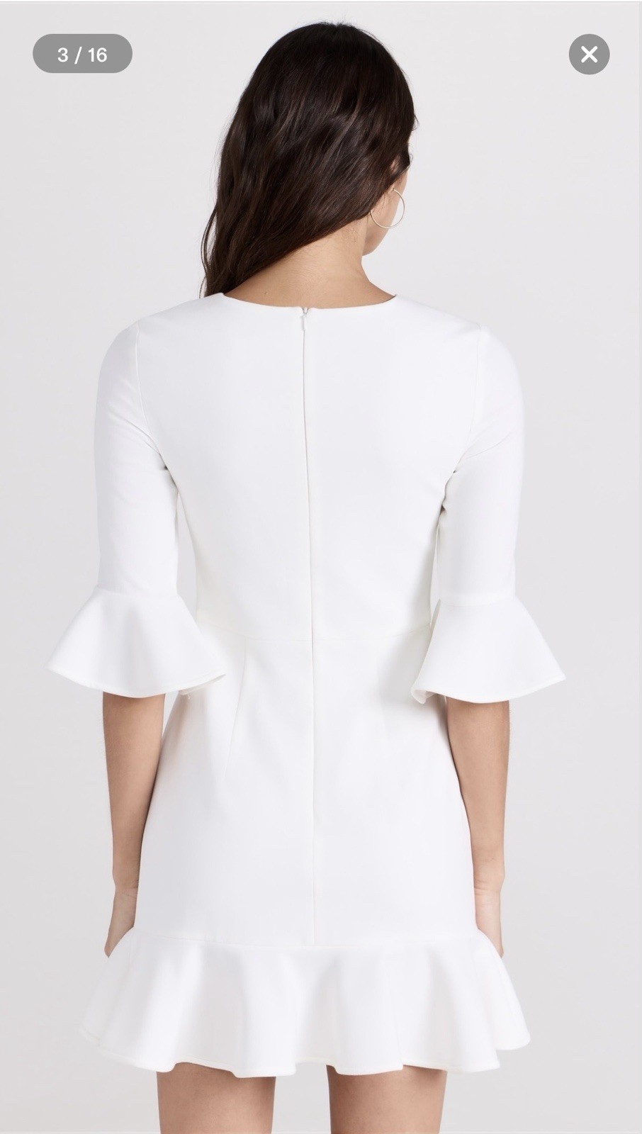 Black Halo Brooklyn Ruffled Hem Mini Dress in Porcelain Size 0